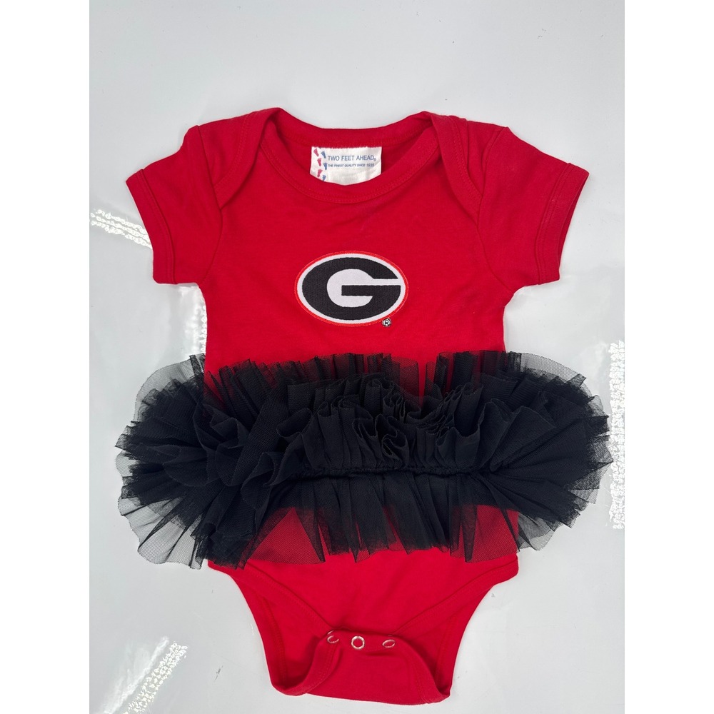 Two Feet Ahead Georgia Bulldogs Red Tutu Bodysuit AHCB24514 6M